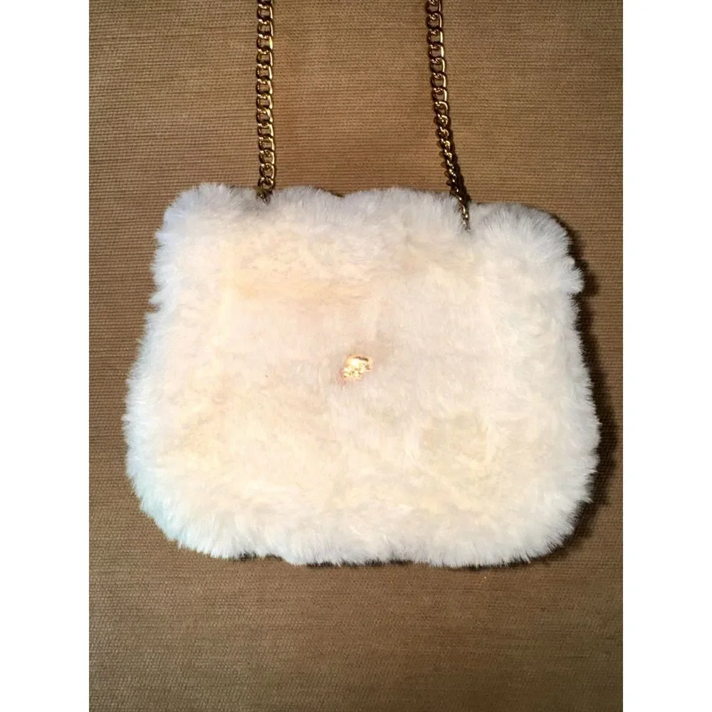 Cream faux fur child's bag, Solar Eclipse Australia, New